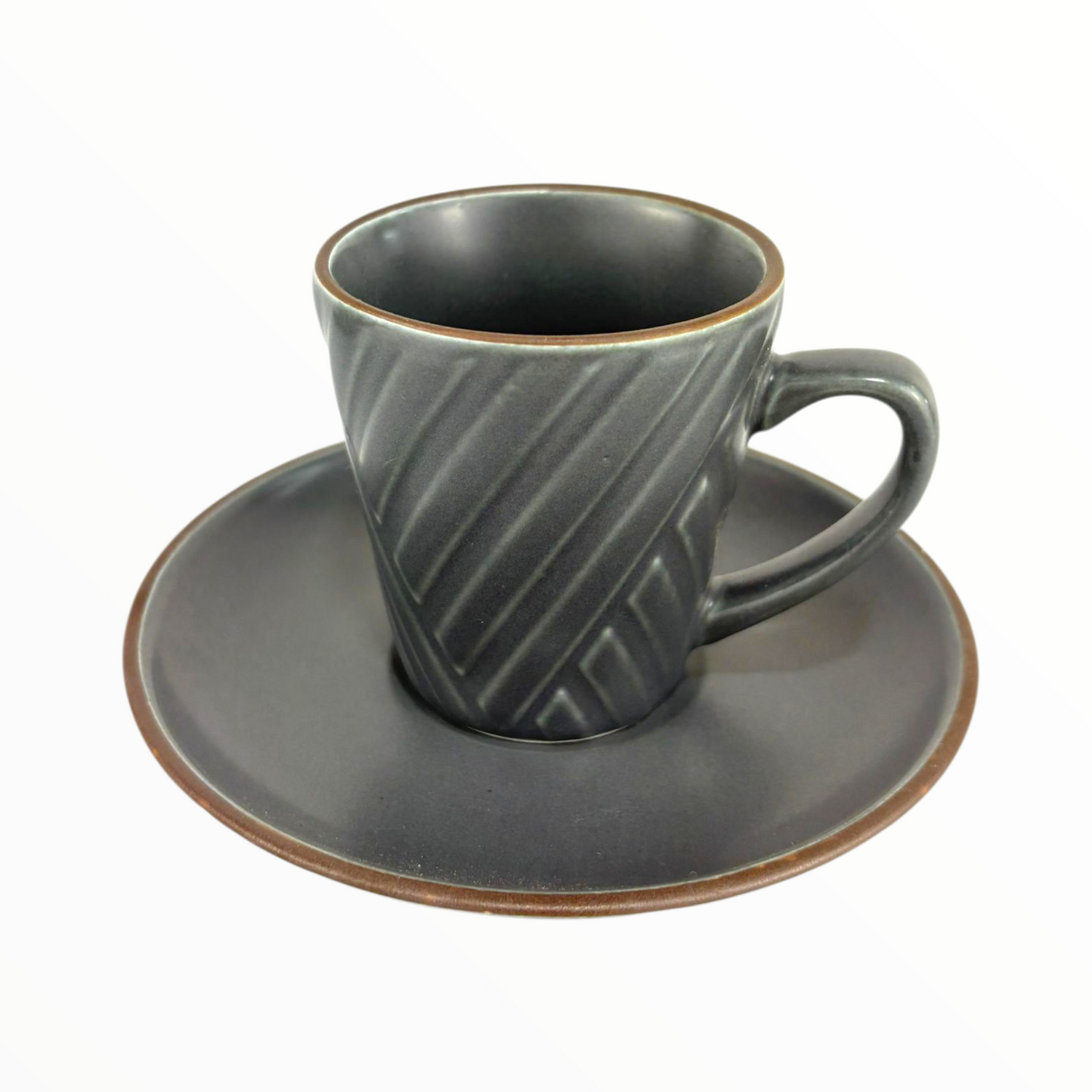 Matte grey Ceramic Espresso Cup & Saucer – Modern Minimalist Coffee Set