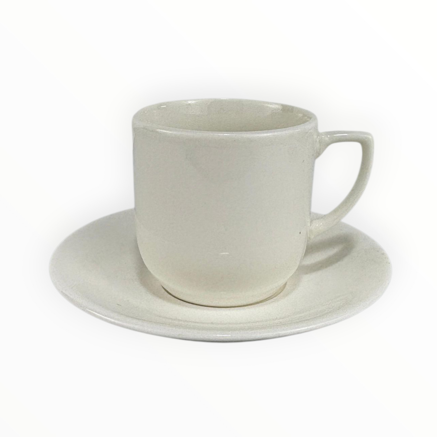 Classic White Porcelain Coffee Cup with Saucer – Minimalist Espresso Set 12pcs