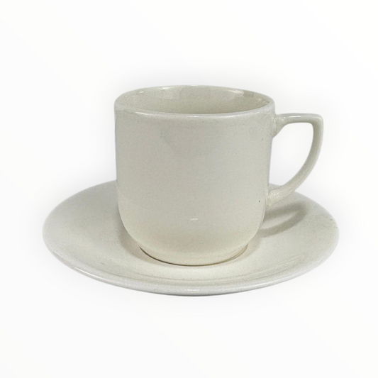 Classic White Porcelain Coffee Cup with Saucer – Minimalist Espresso Set 12pcs