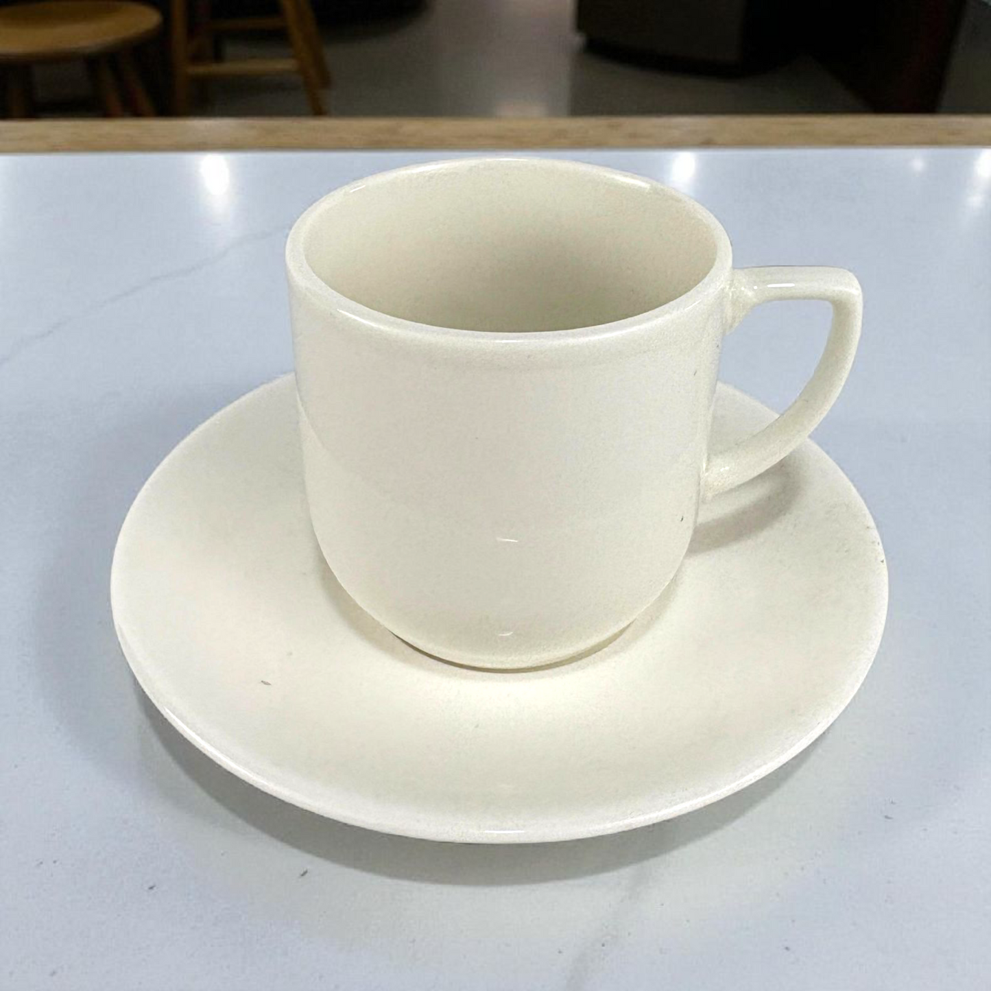 Classic White Porcelain Coffee Cup with Saucer – Minimalist Espresso Set 12pcs