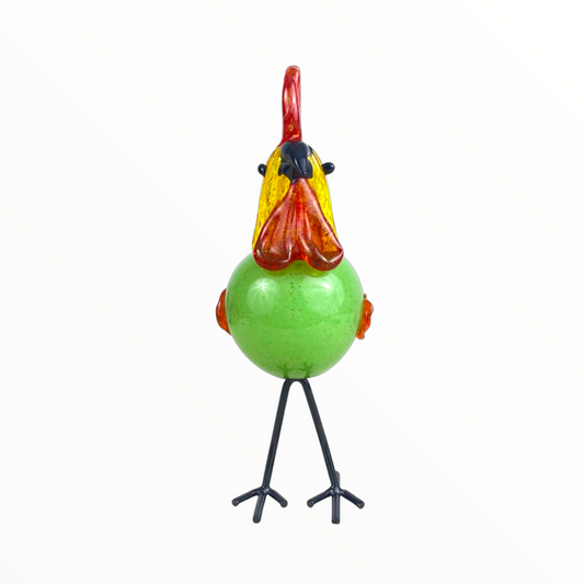 Colorful Glass Rooster Figurine – Handcrafted Decorative Art for Home or Garden