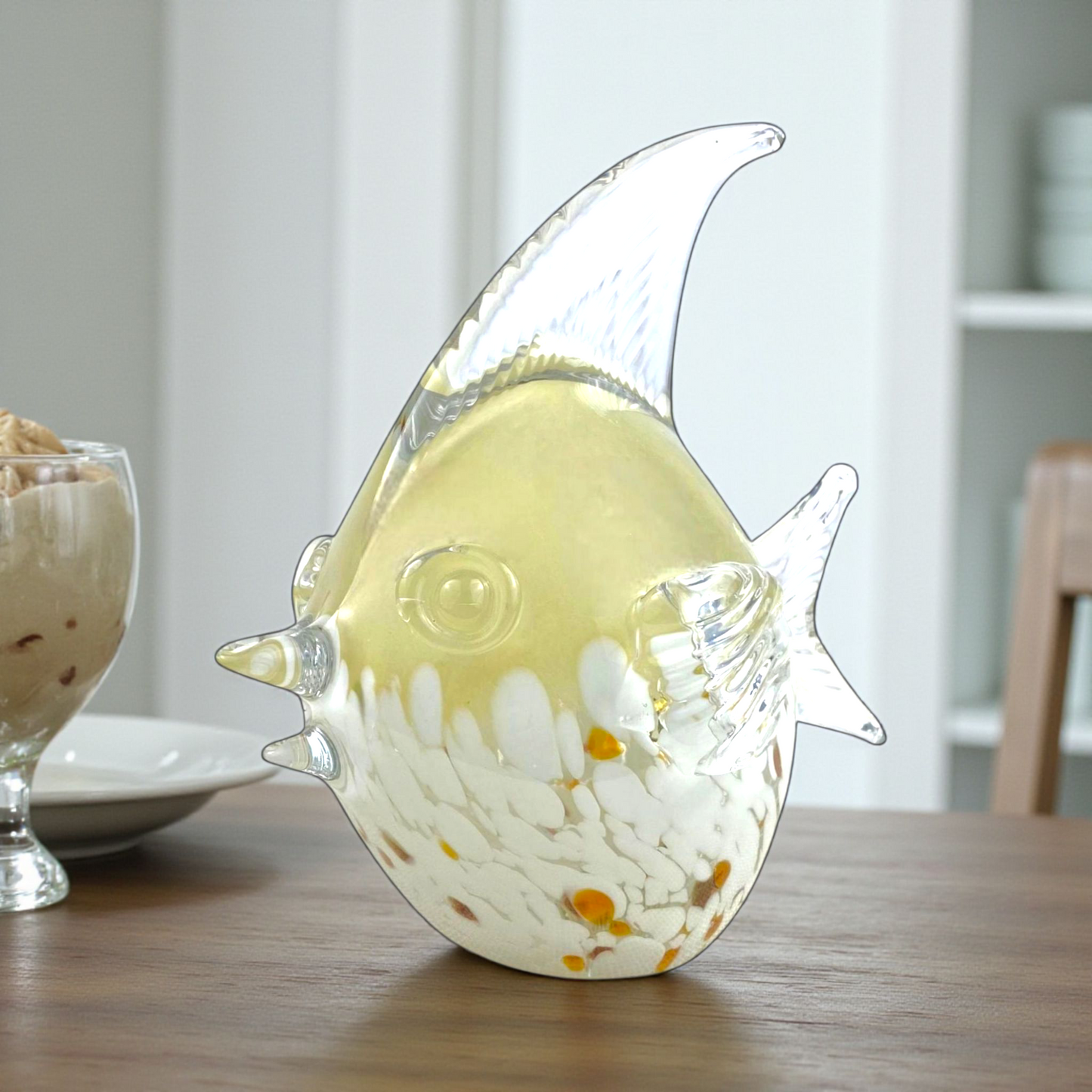 Hand-Blown Glass Fish Figurine – Decorative Art Glass Home Accent