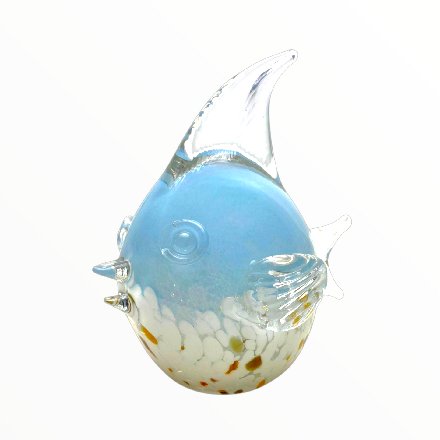 Hand-Blown Glass Fish Figurine – Decorative Art Glass Home Accent