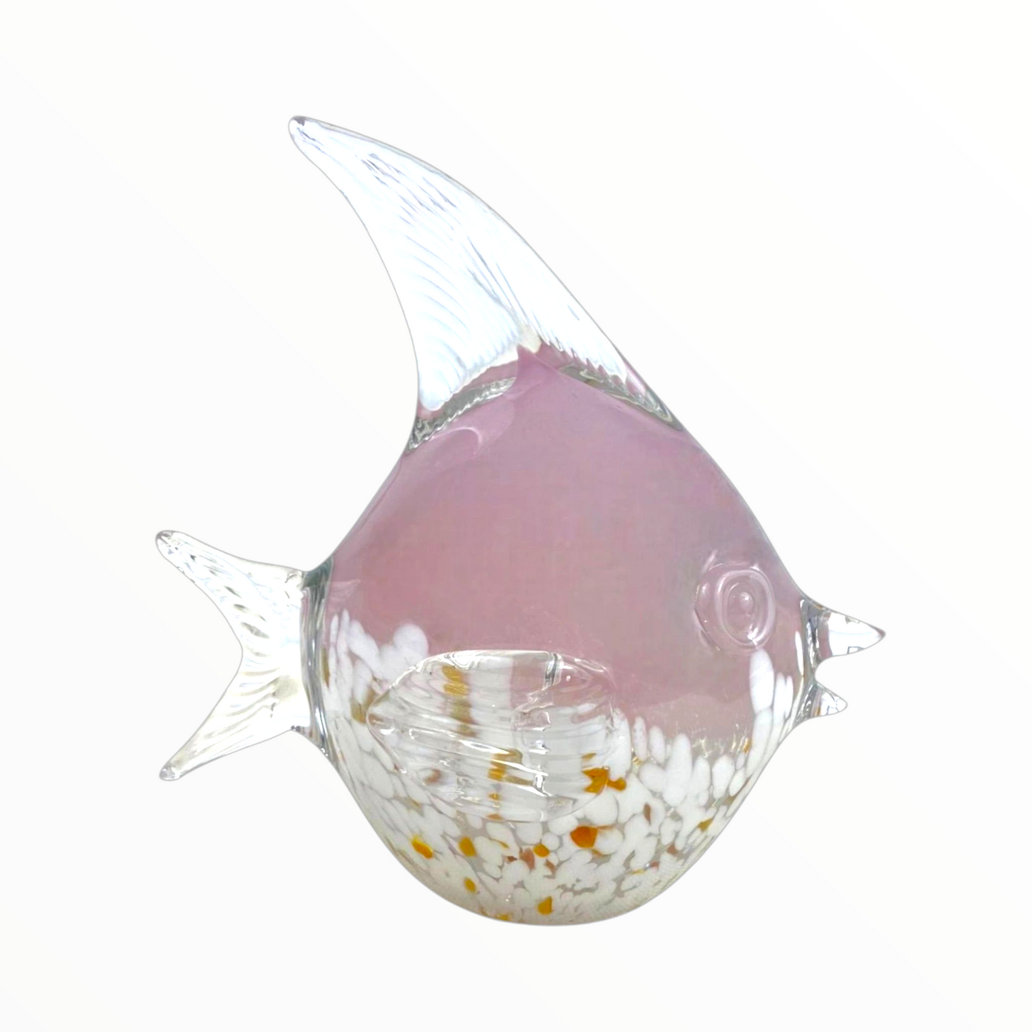 Hand-Blown Glass Fish Figurine – Decorative Art Glass Home Accent