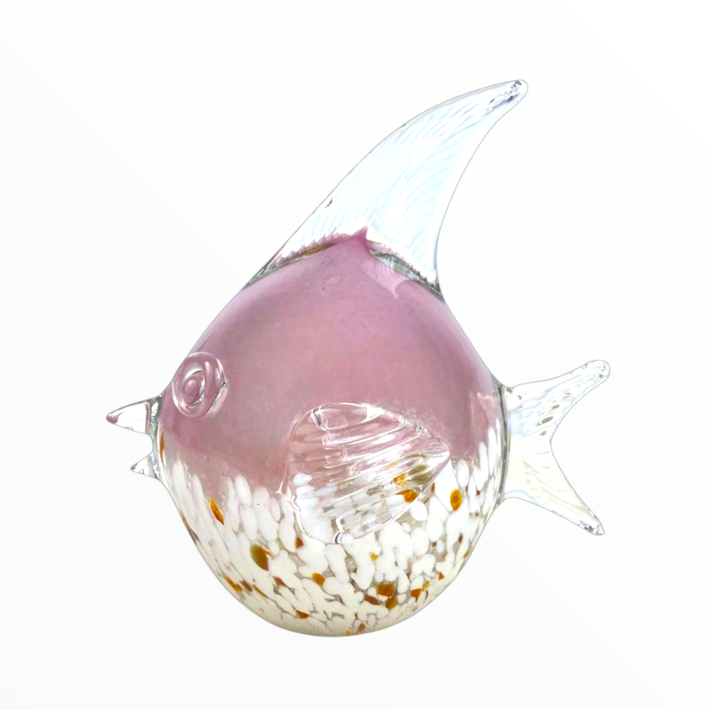 Hand-Blown Glass Fish Figurine – Decorative Art Glass Home Accent