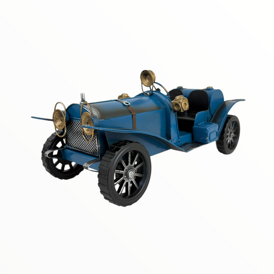 Vintage Blue Classic Metal Car Model – Retro Home & Office Decor