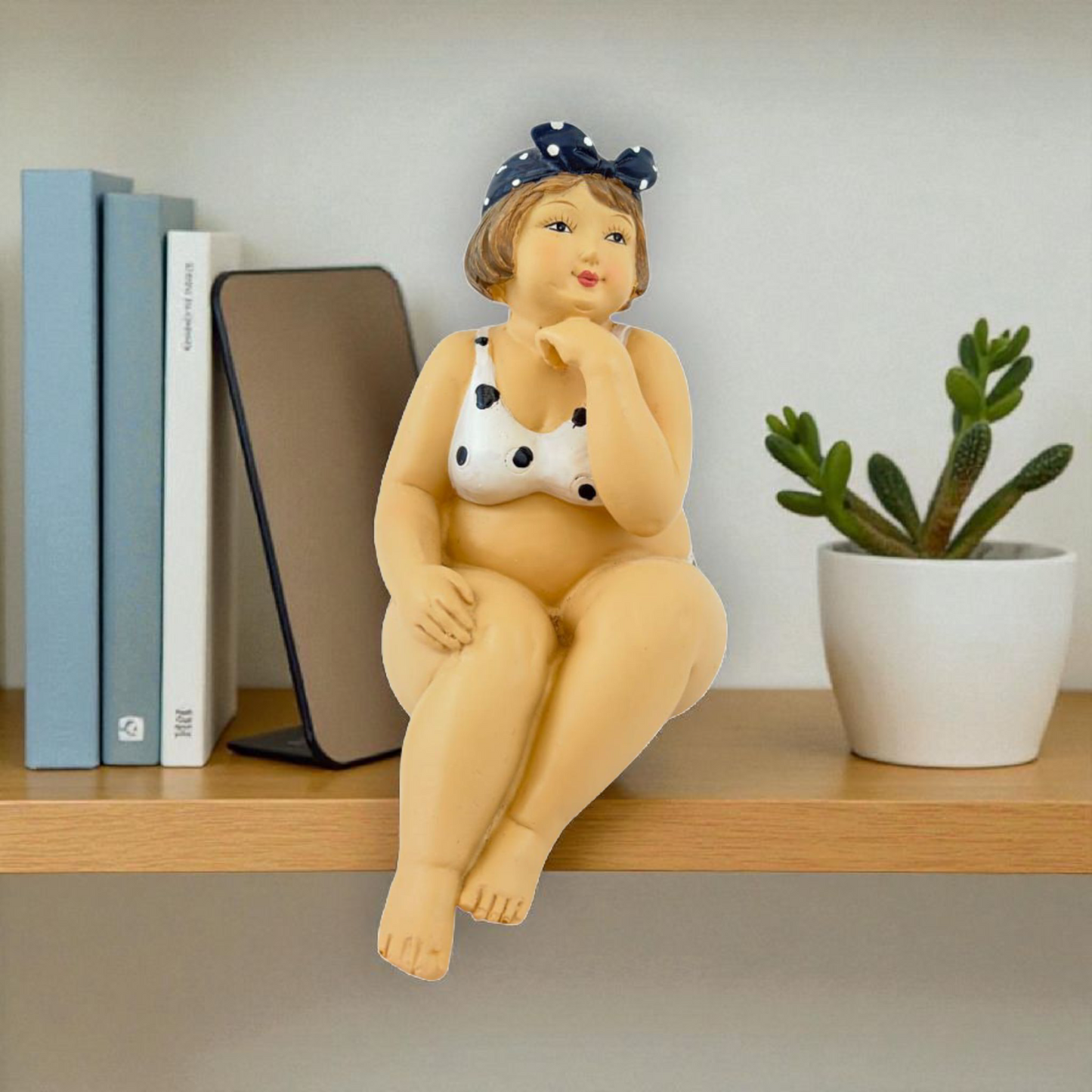 Body-Positive Lady Figurine – Curvy Retro Beach Décor
