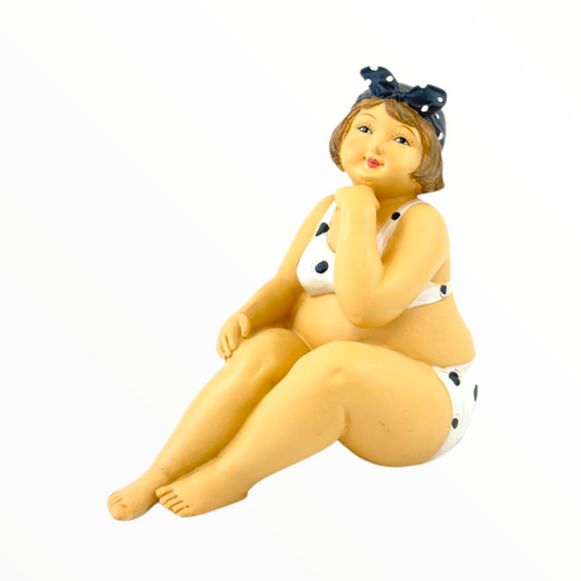 Body-Positive Lady Figurine – Curvy Retro Beach Décor