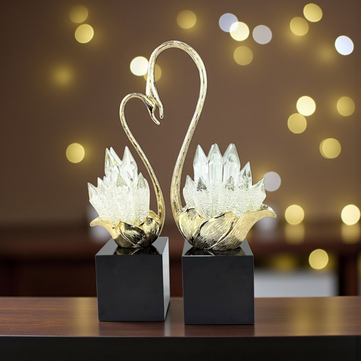 Crystal Swan Couple Décor – Elegant Love & Harmony Ornament