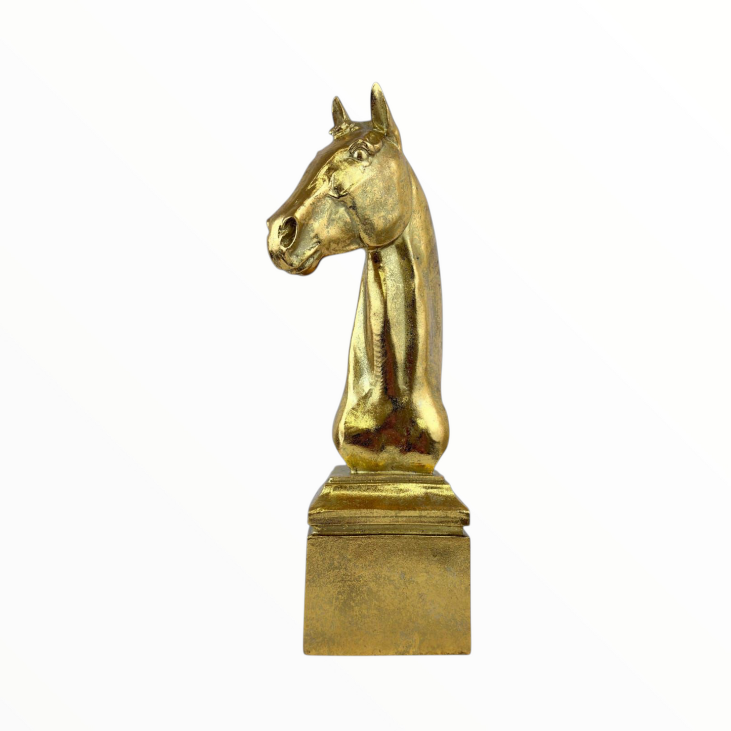 Gold Horse Head Statue – Luxury Decorative Figurine