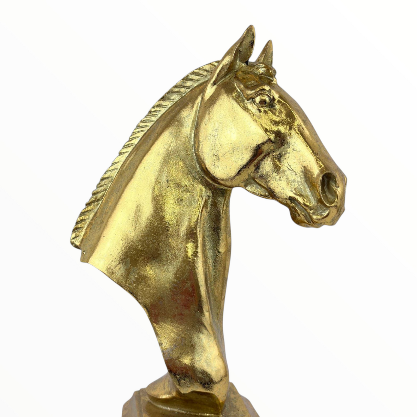 Gold Horse Head Statue – Luxury Decorative Figurine