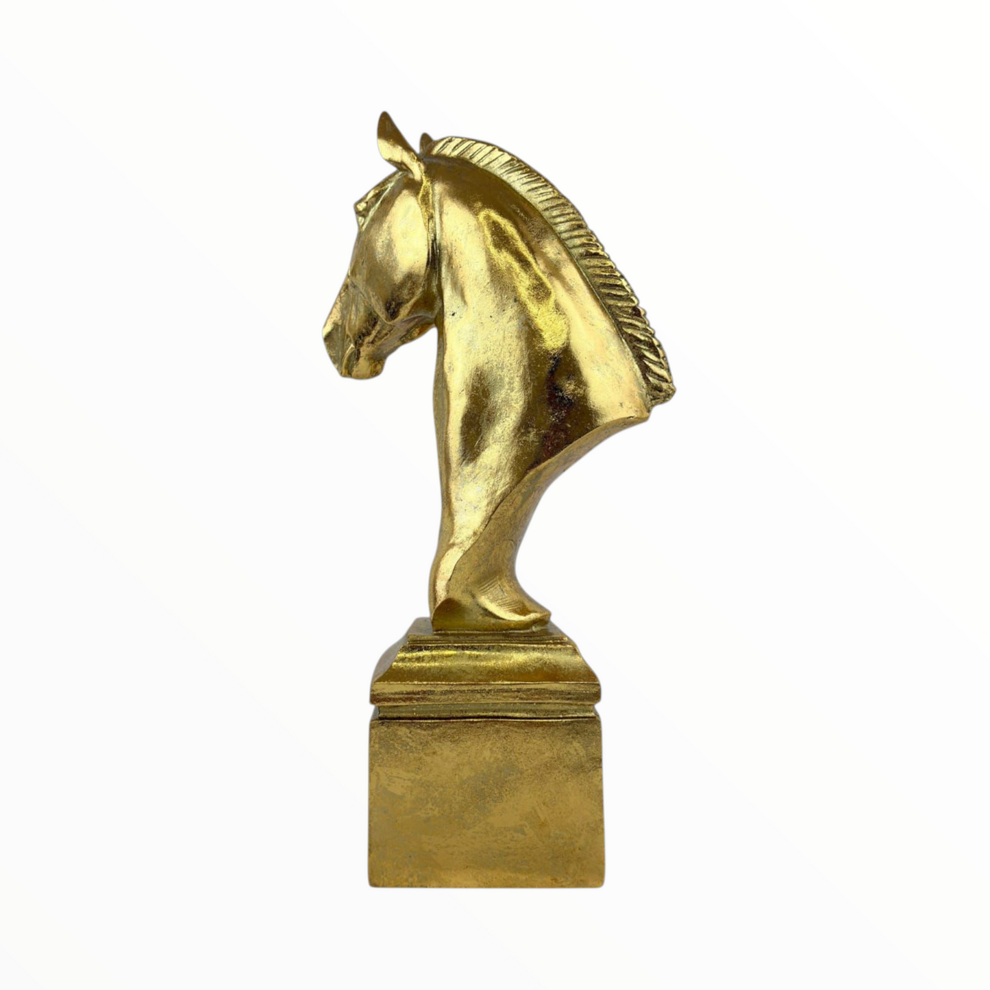 Gold Horse Head Statue – Luxury Decorative Figurine