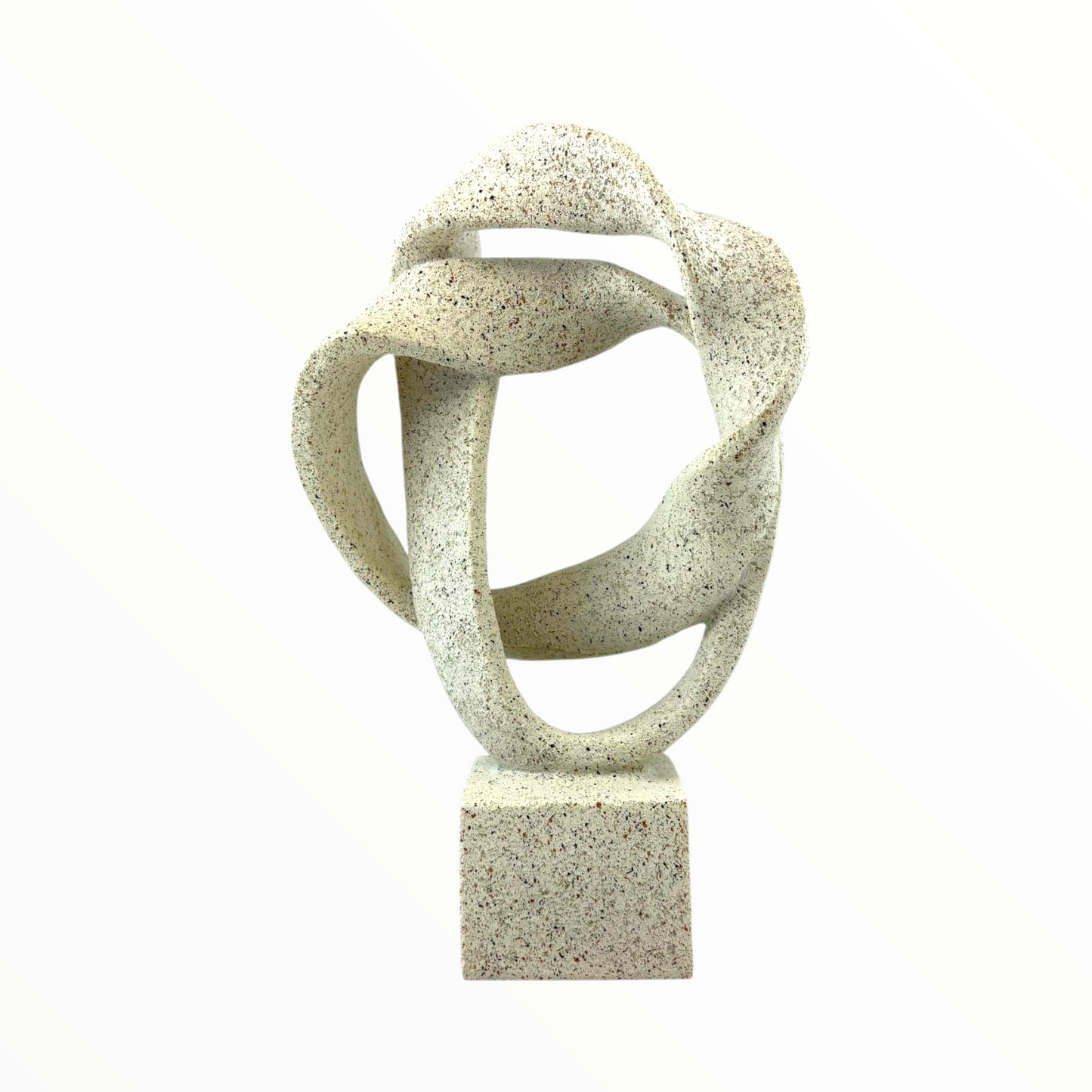 Abstract Infinity Loop Sculpture – Modern Stone Look Decor