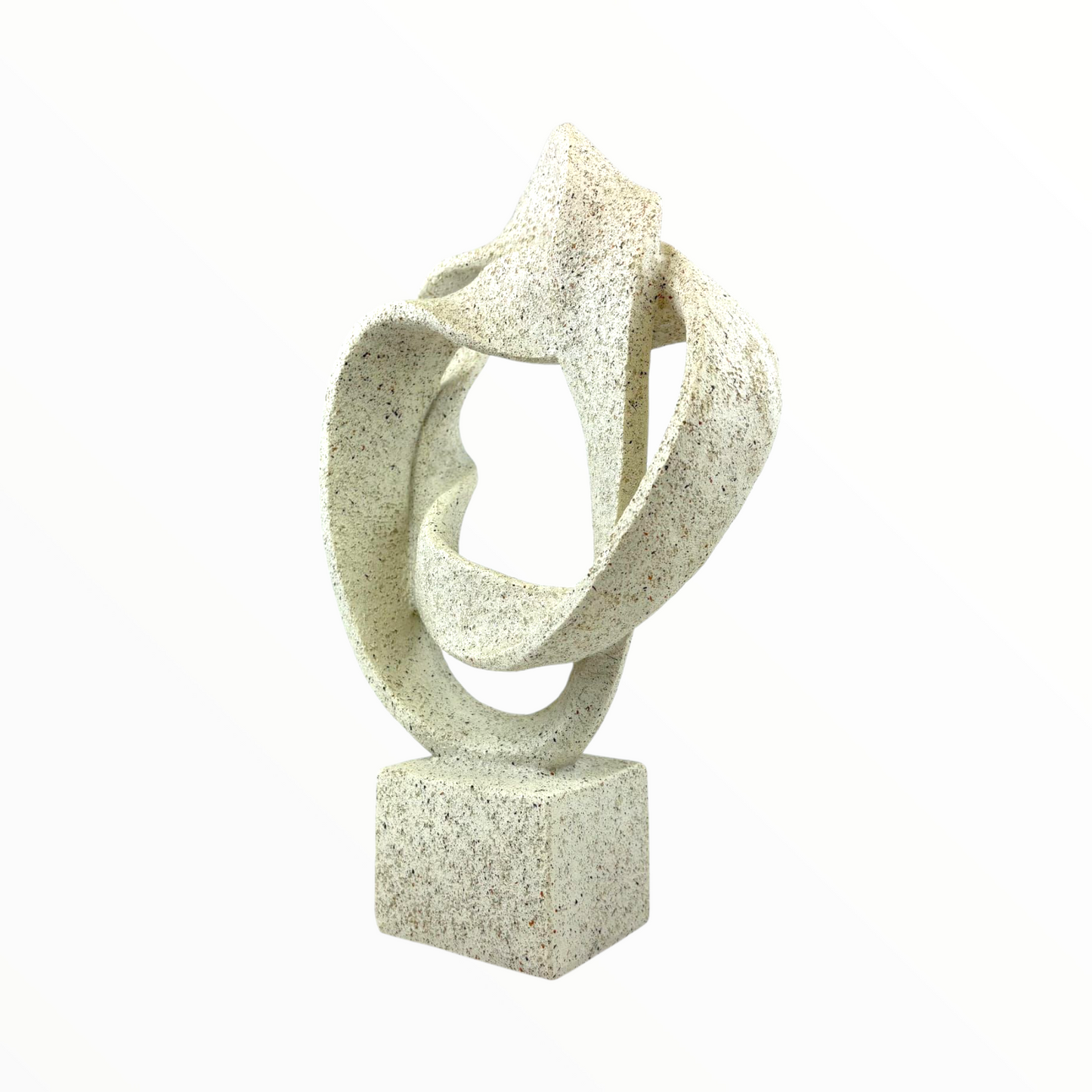 Abstract Infinity Loop Sculpture – Modern Stone Look Decor