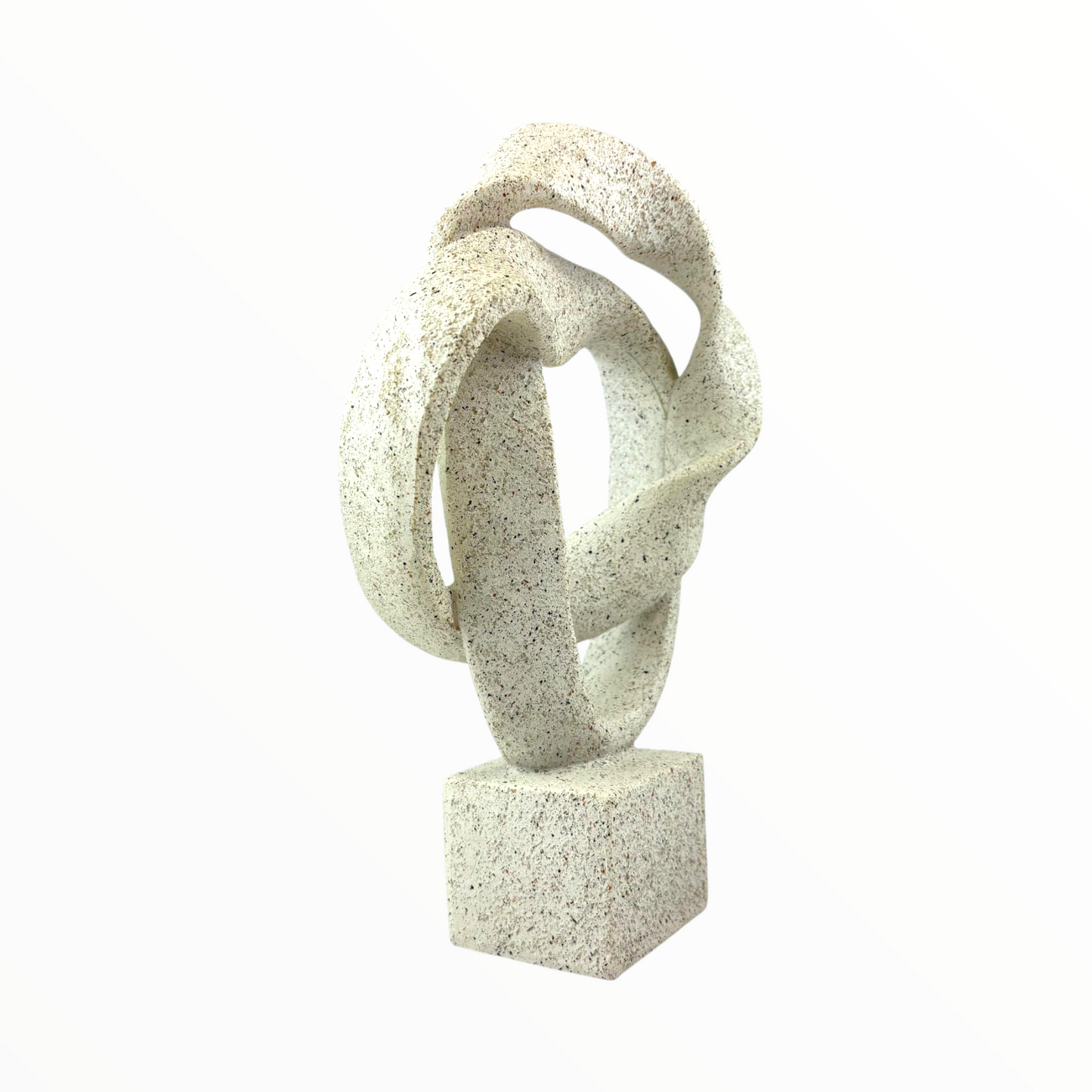 Abstract Infinity Loop Sculpture – Modern Stone Look Decor