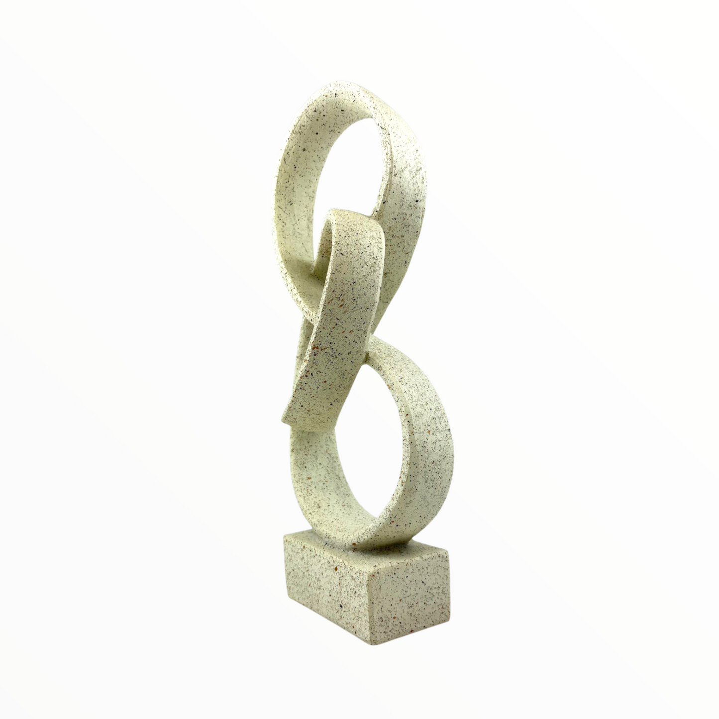 Abstract Infinity Loop Sculpture – Modern Stone Look Decor