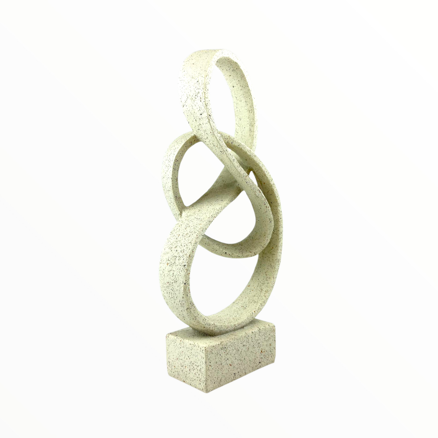 Abstract Infinity Loop Sculpture – Modern Stone Look Decor