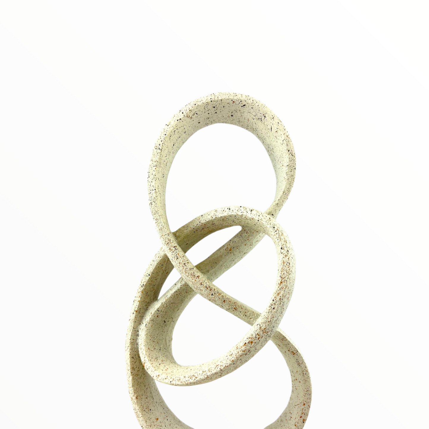Abstract Infinity Loop Sculpture – Modern Stone Look Decor