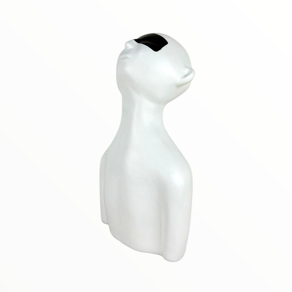 Abstract Minimalist Face Sculpture – Modern White Home Decor