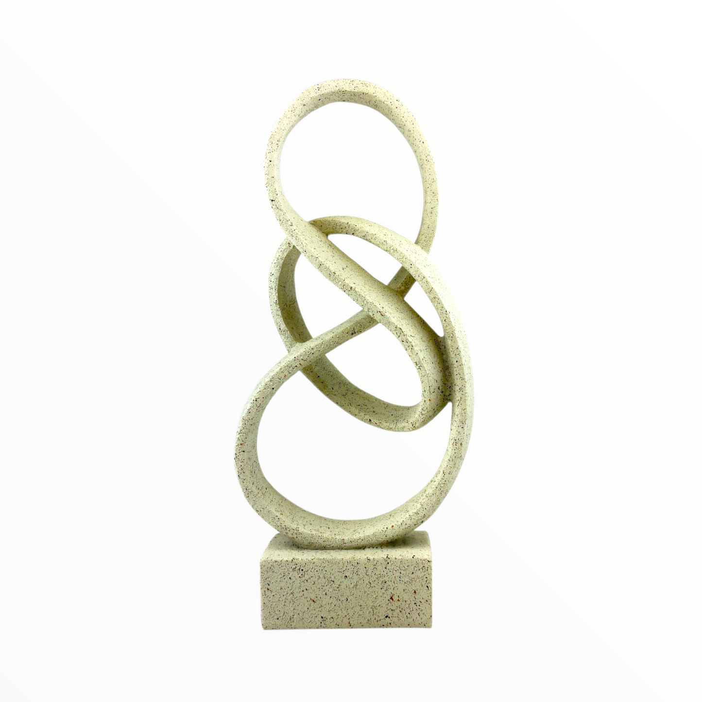 Abstract Infinity Loop Sculpture – Modern Stone Look Decor