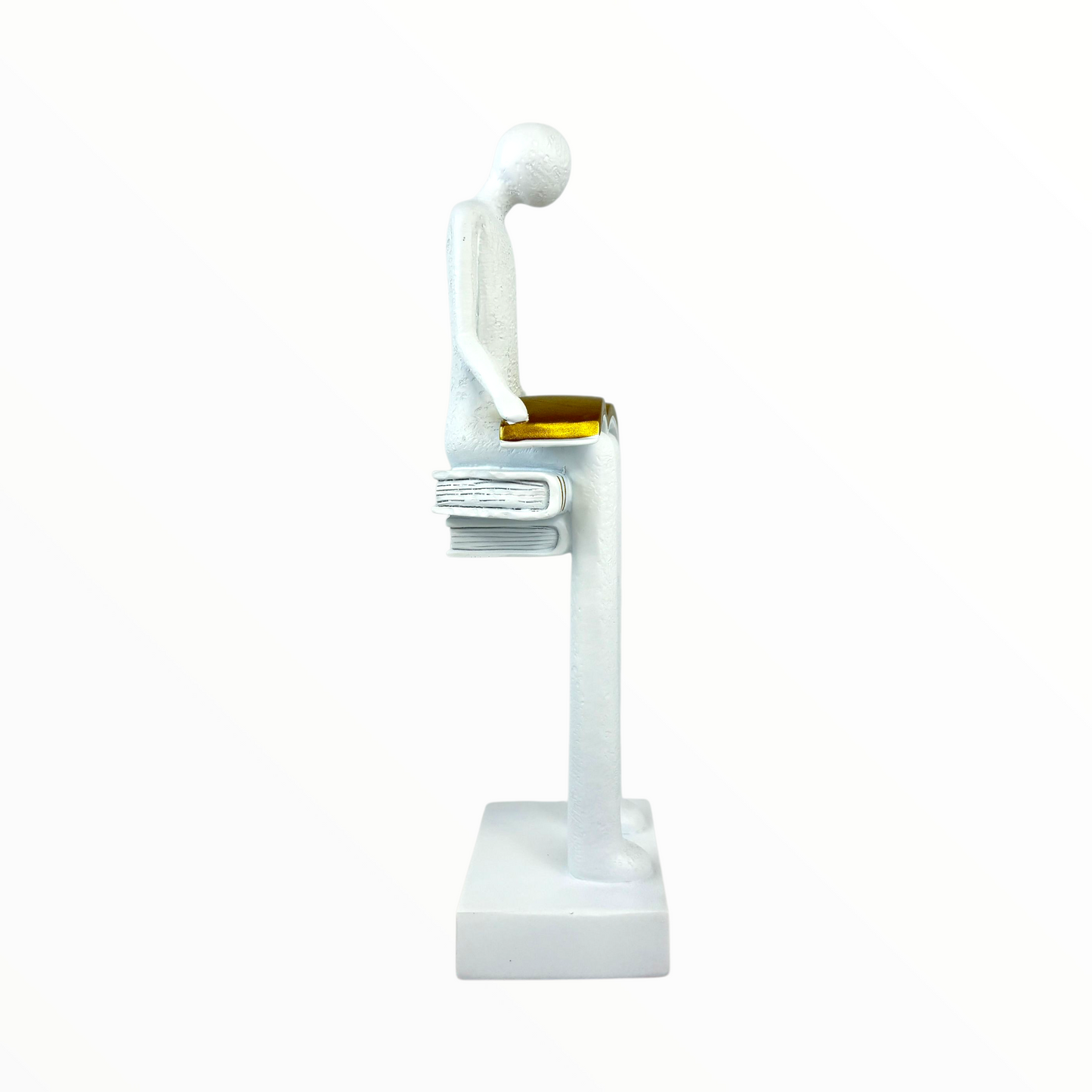 Reading Figurine Decor | Minimalist White Book Lover Sculpture