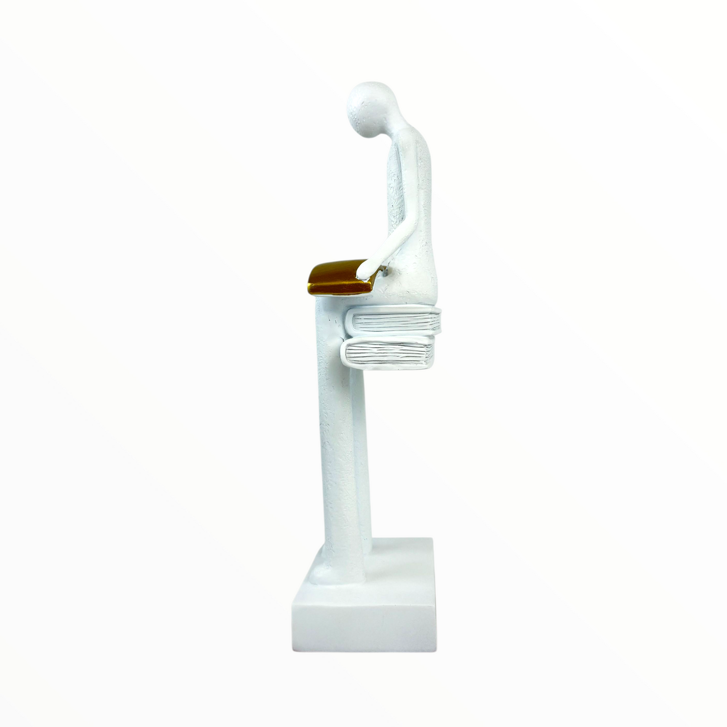 Reading Figurine Decor | Minimalist White Book Lover Sculpture