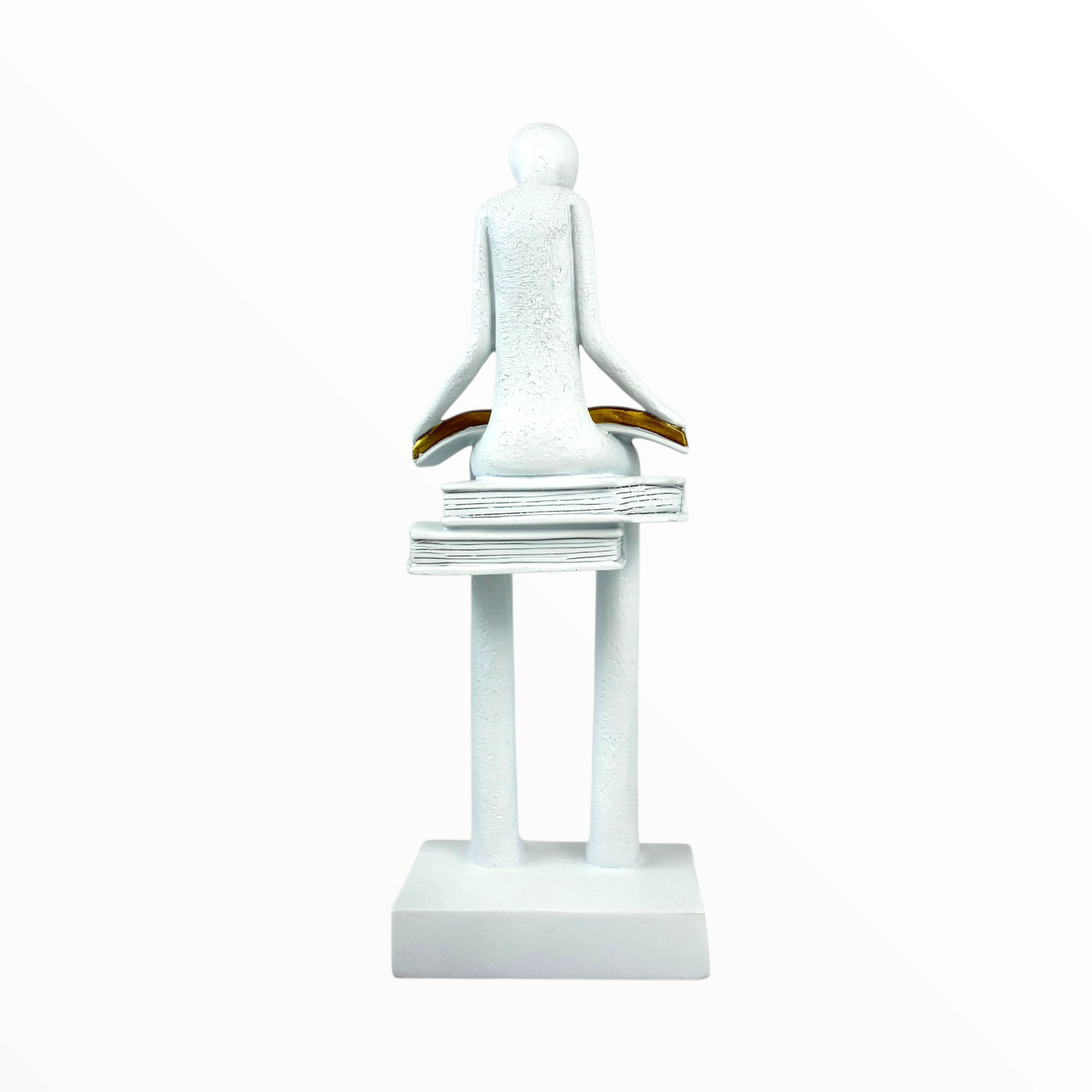 Reading Figurine Decor | Minimalist White Book Lover Sculpture