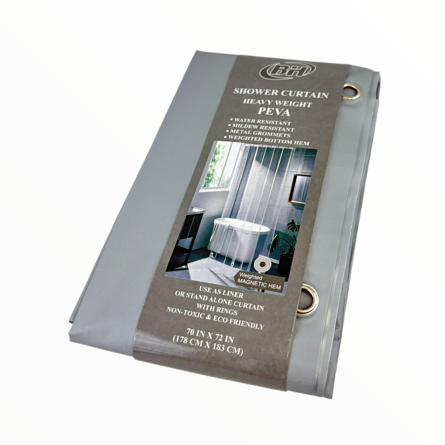 Heavy Duty PEVA Shower Curtain | Waterproof & Mildew Resistant