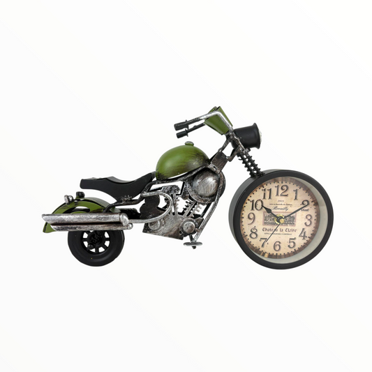Vintage Motorcycle Desk Clock | Retro Metal Home Decor
