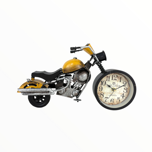 Vintage Motorcycle Desk Clock | Retro Metal Home Decor