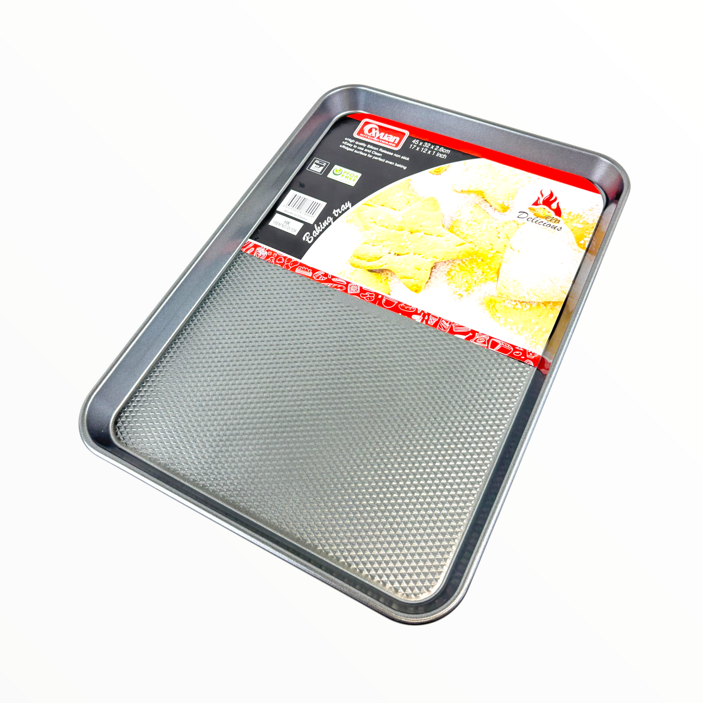 Large Non-Stick Baking Tray 45×31x2.6cm – Heavy Duty Carbon Steel Cookie & Pastry Sheet