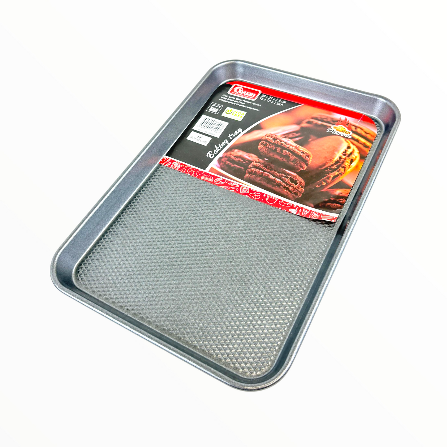 Non-Stick Carbon Steel Baking Tray – Heavy Duty Cookie Sheet with Textured Surface (39 x 27x2.6 cm)