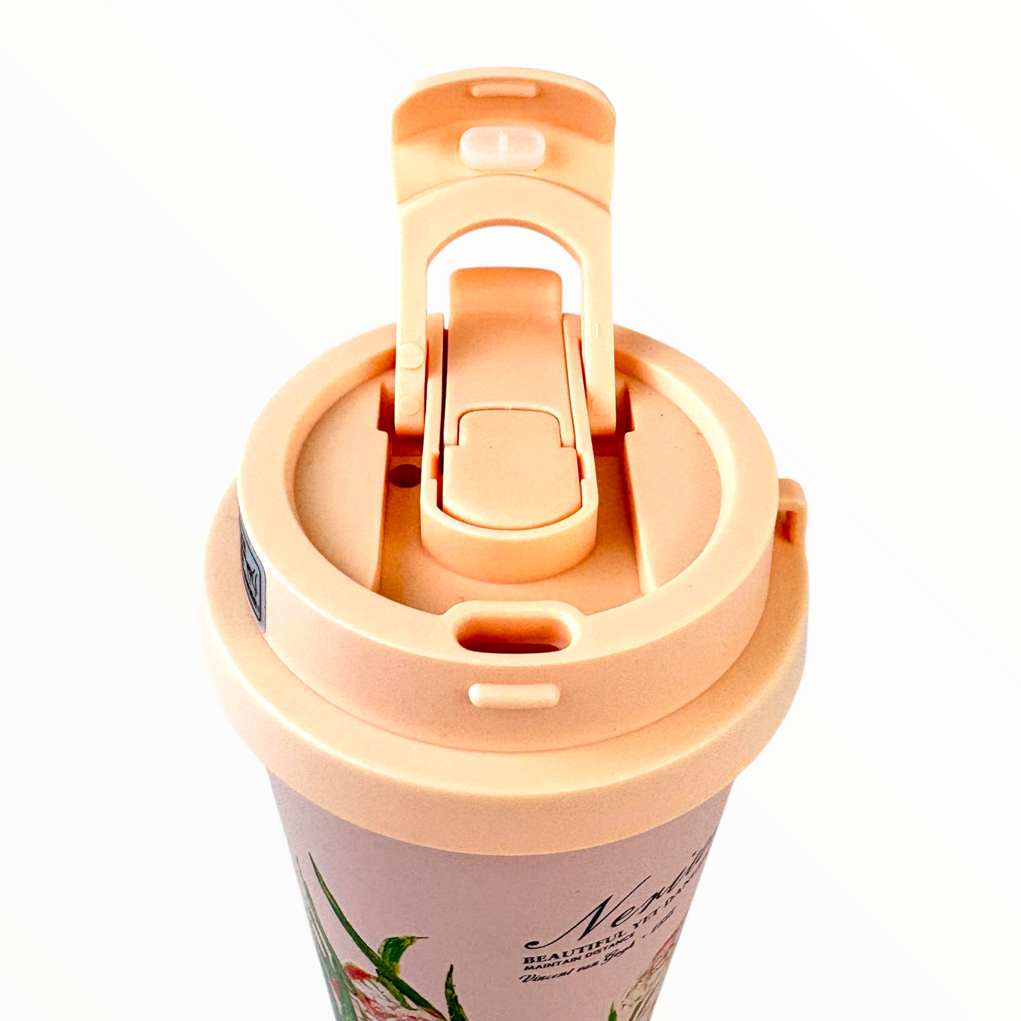 Floral Travel Tumbler – Double-Wall Insulated Coffee Cup with Leak-Proof Lid (Pink Design)