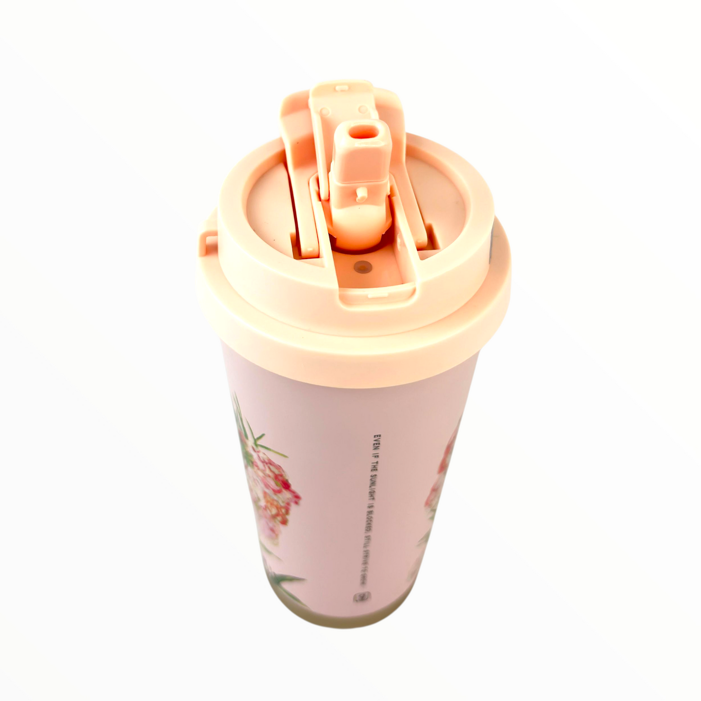 Floral Travel Tumbler – Double-Wall Insulated Coffee Cup with Leak-Proof Lid (Pink Design)