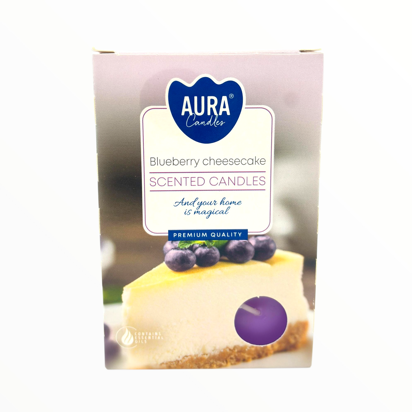 Blueberry cake Scented Candles – Premium Essential Oil Aromatherapy Candles 6 pcs