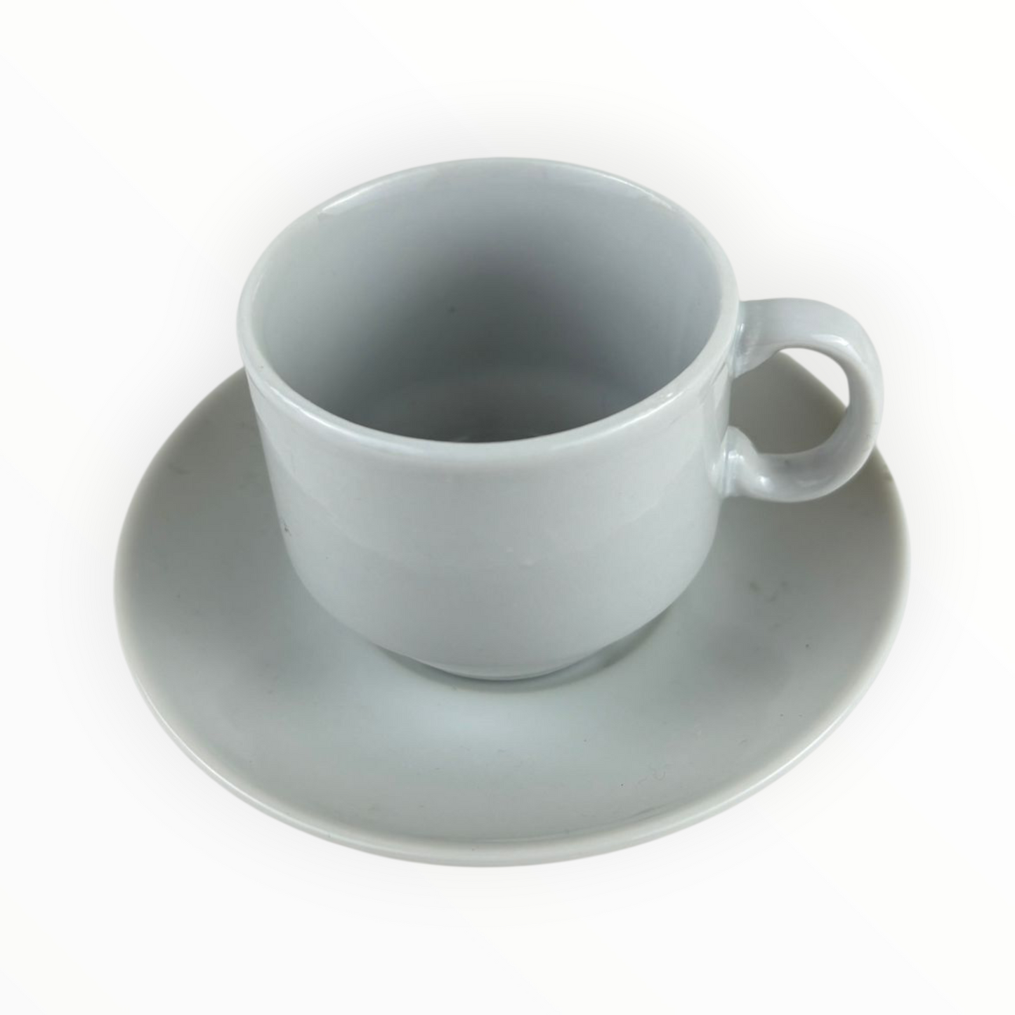 Classic White Porcelain Tea & Coffee Cup with Saucer – Minimalist Café Style Set