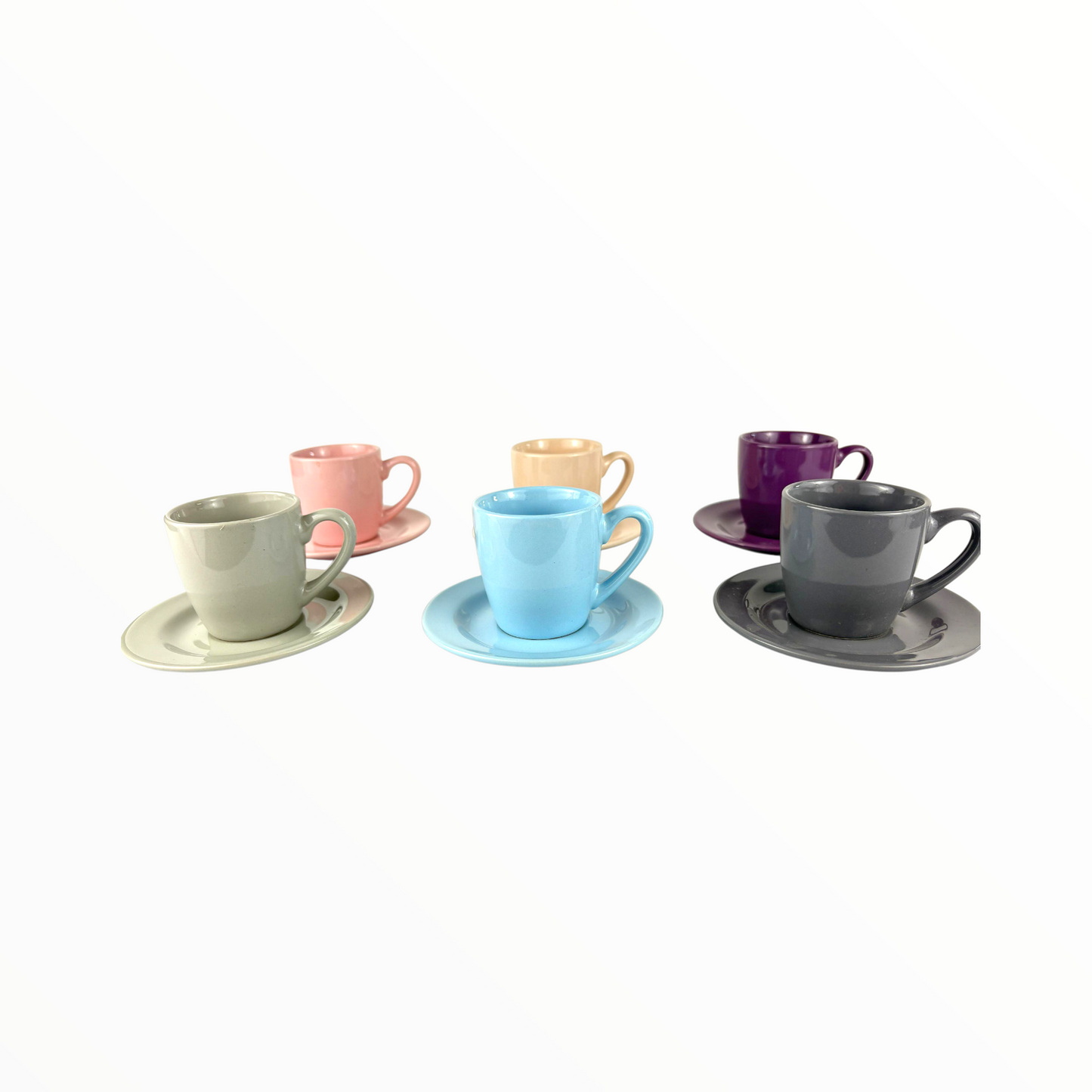 Colorful Ceramic Espresso Cup & Saucer Set – Modern Coffee Cups
