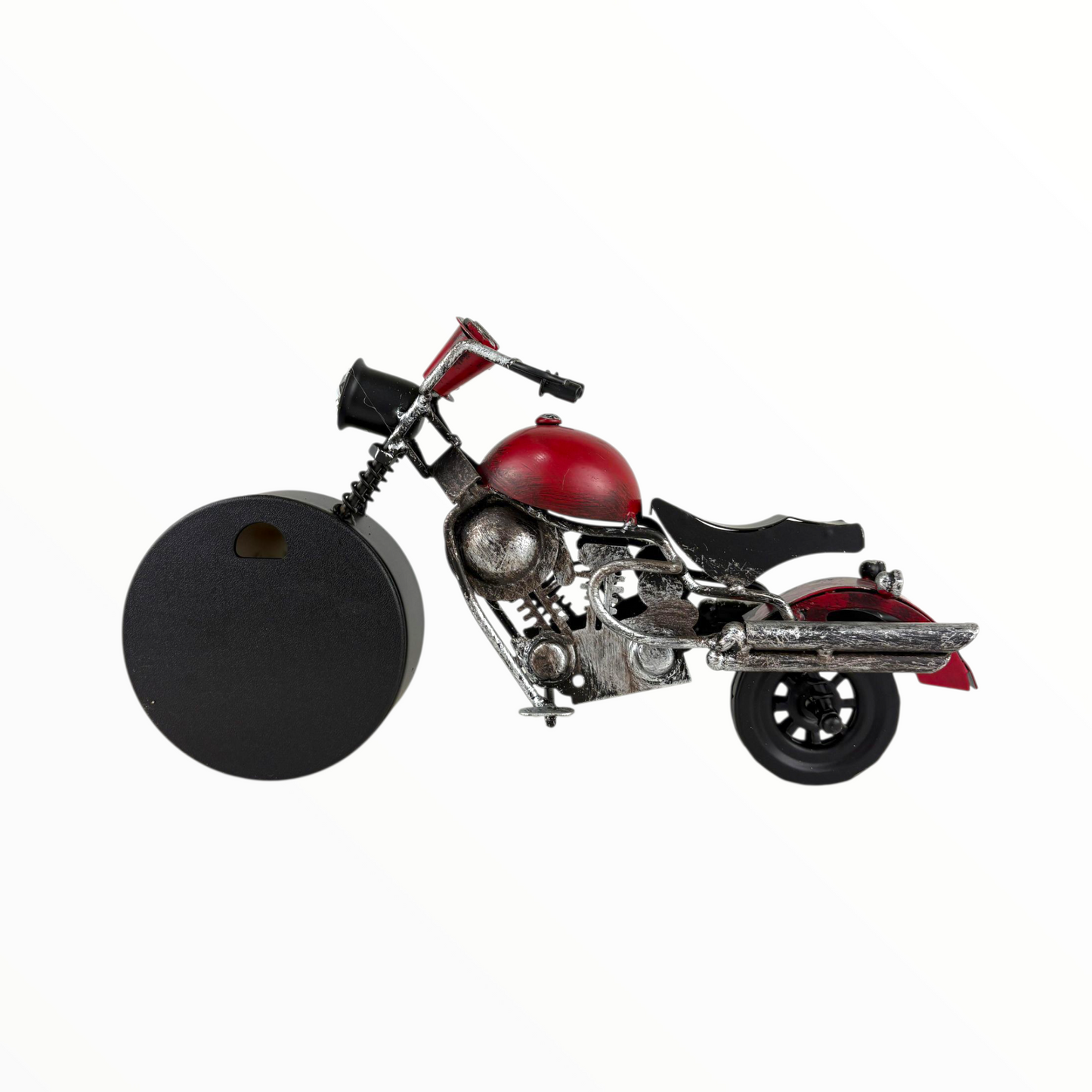 Vintage Motorcycle Table Clock – Retro Metal Bike Desk Decor