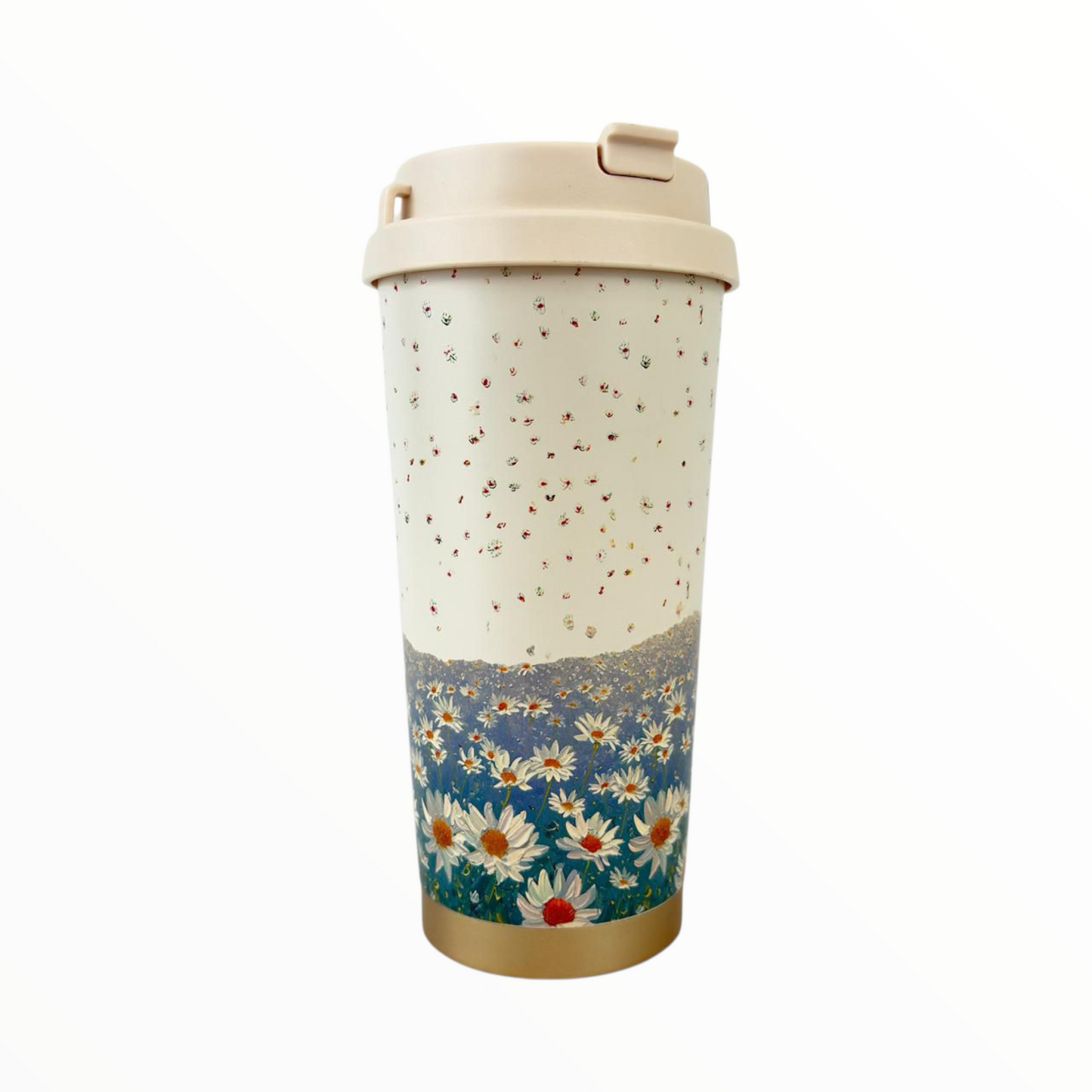 Hope Travel Tumbler – Leakproof Insulated Cup with Mountain & Daisy Design