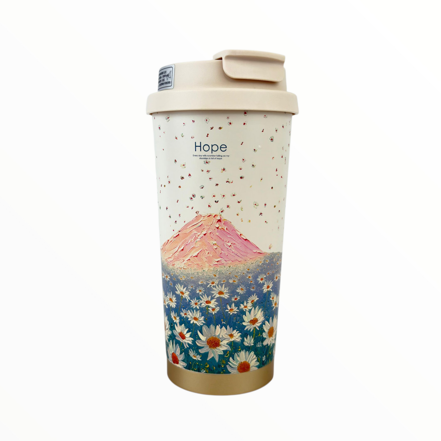Hope Travel Tumbler – Leakproof Insulated Cup with Mountain & Daisy Design