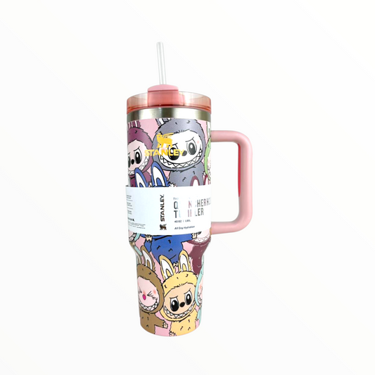 Stanley LABUBU Cartoon Tumbler 40oz – Insulated Hydration Cup with Handle & Straw