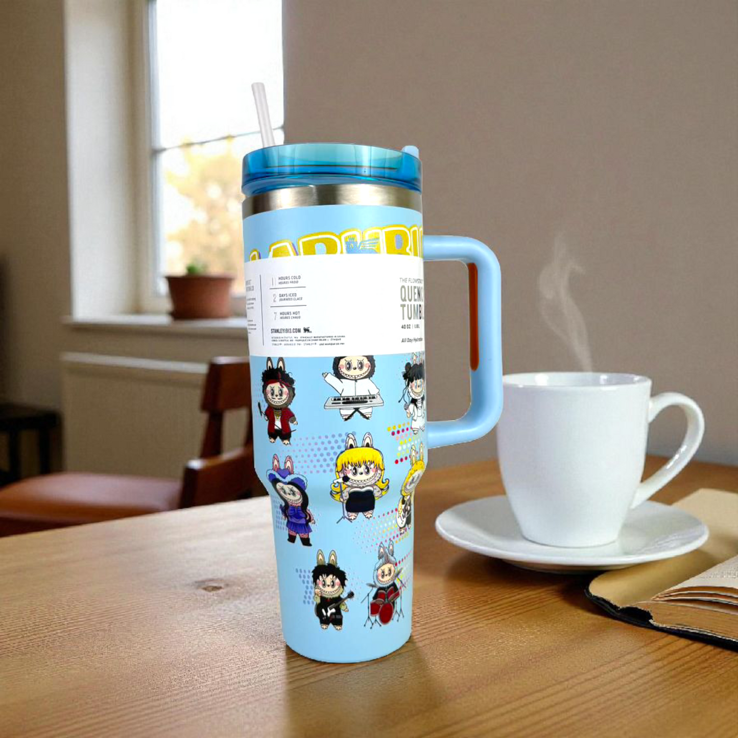 Stanley LABUBU Cartoon Tumbler 40oz – Insulated Hydration Cup with Handle & Straw