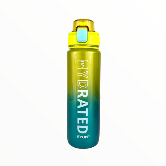 EYUN Stay Hydrated Gradient Water Bottle – Leak-Proof Sports Bottle with Lock, BPA-Free, 900ml