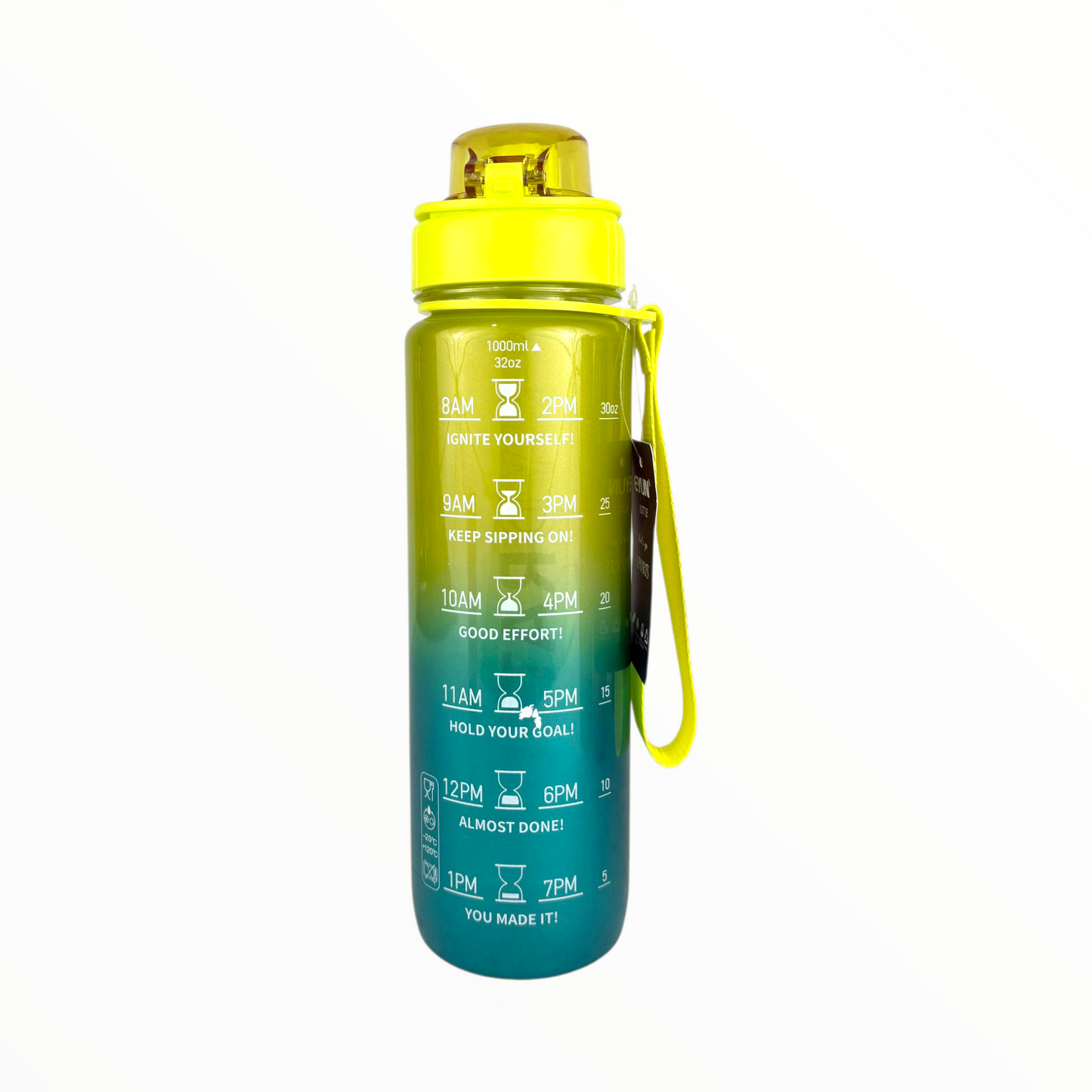 EYUN Stay Hydrated Gradient Water Bottle – Leak-Proof Sports Bottle with Lock, BPA-Free, 900ml