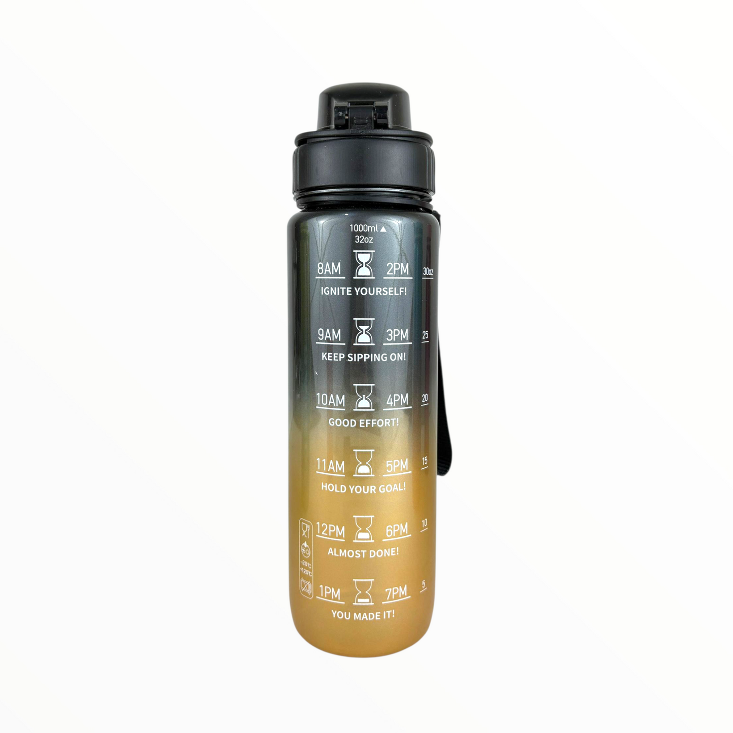 EYUN Stay Hydrated Gradient Water Bottle – Leak-Proof Sports Bottle with Lock, BPA-Free, 900ml