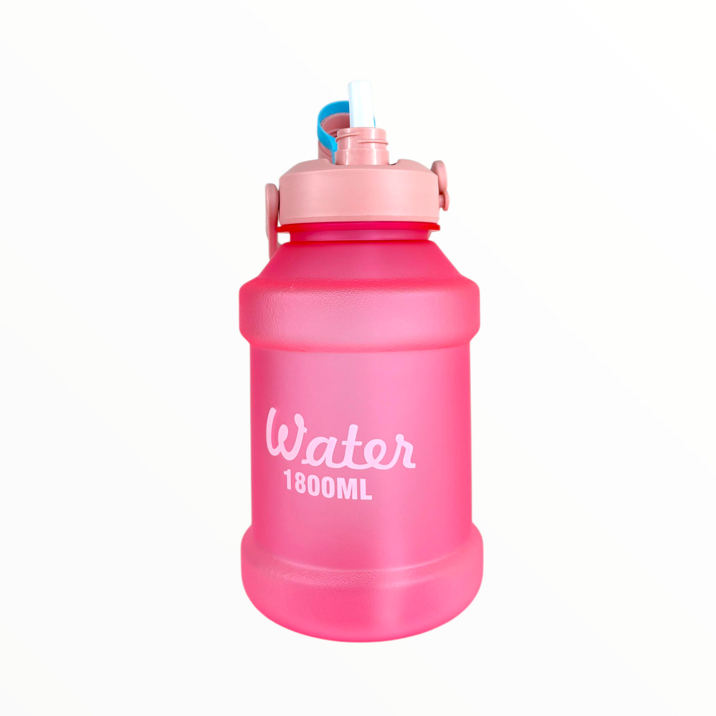 Large 1.8L Pink Water Jug – Leak-Proof Sports Bottle with Flip Top & Handle (1800ML)