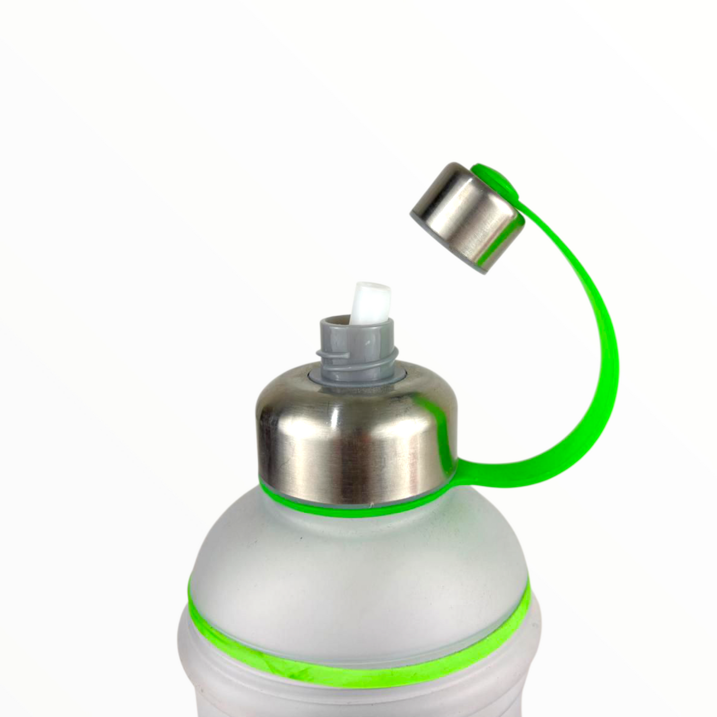 Portable 1L Frosted Water Bottle with Stainless Steel Lid & Red Handle – Leak-Proof Sports Bottle