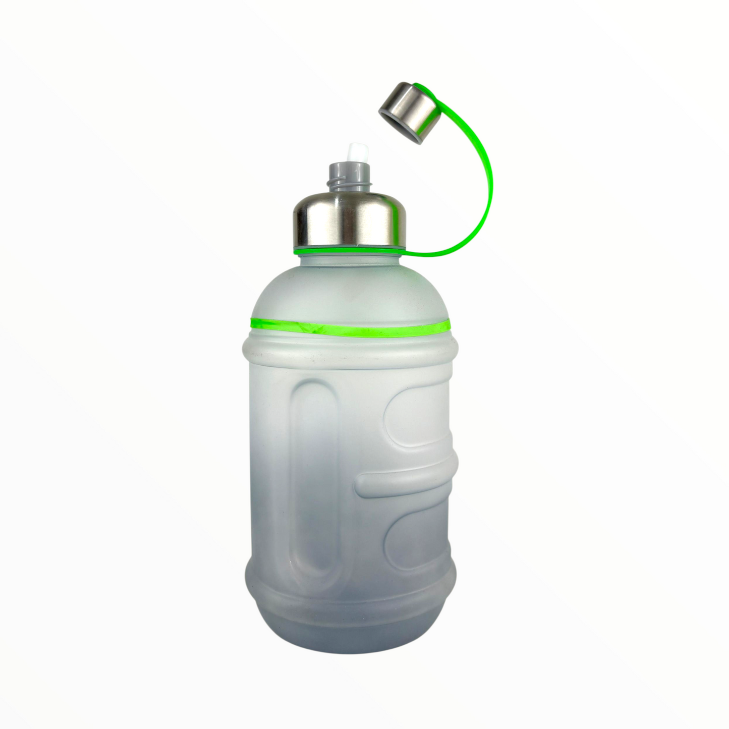 Portable 1L Frosted Water Bottle with Stainless Steel Lid & Red Handle – Leak-Proof Sports Bottle