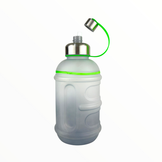 Portable 1L Frosted Water Bottle with Stainless Steel Lid & Red Handle – Leak-Proof Sports Bottle