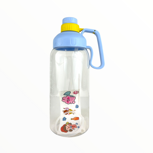 Cute 2L Kids Water Bottle with Straw & Handle – Leak-Proof BPA-Free Cartoon Hydration Jug